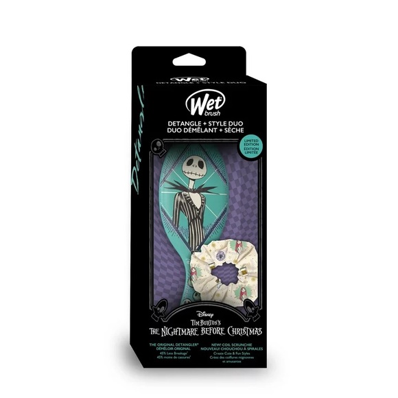 Disney nwt Wet Brush Nightmare Before Christmas Detangler & Scrunchie - Picture 2 of 5